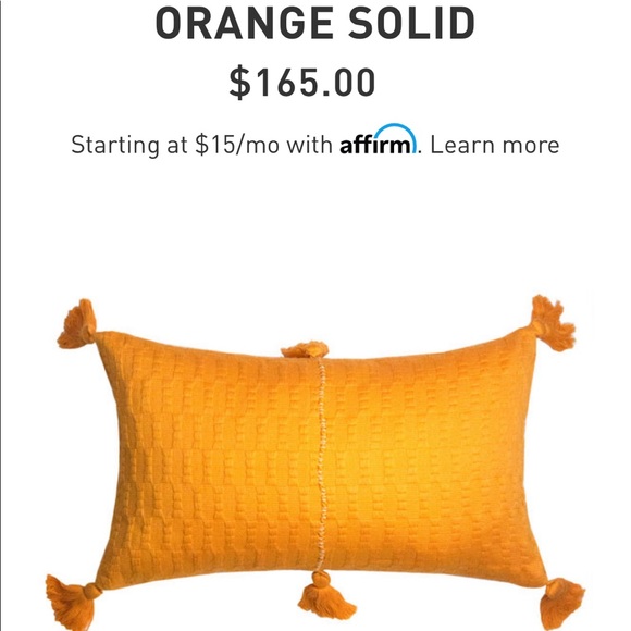 Archive New York Antigua Pillow - Solid Orange - Picture 4 of 6